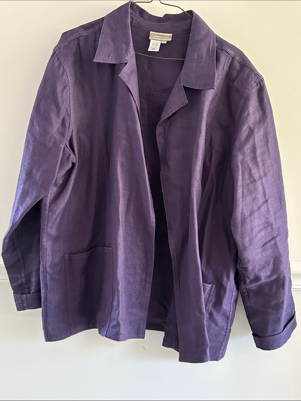 Coldwater Creek Purple Linen Blazer Jacket